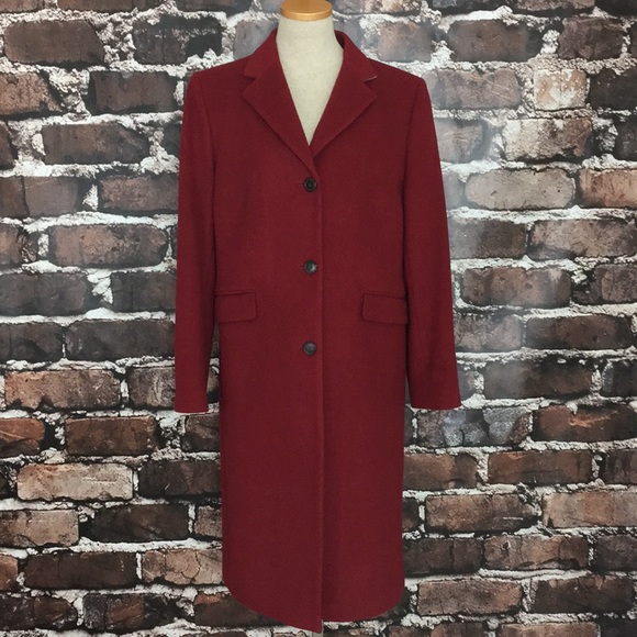 J. Crew Jackets & Blazers - J. Crew Long Wool Cashmere Coat Burgundy Red Large
